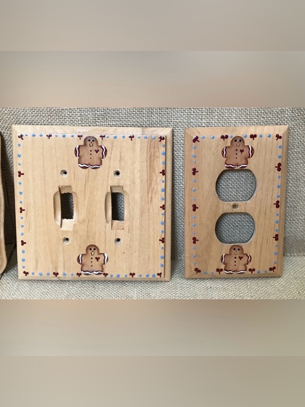 Gingerbread Man Light Switch Plate & Outlet Covers Rustic Farmhouse Cottagecore